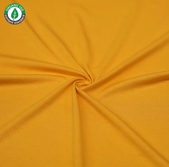 Which two fibers are organic bamboo spandex fabric made of?